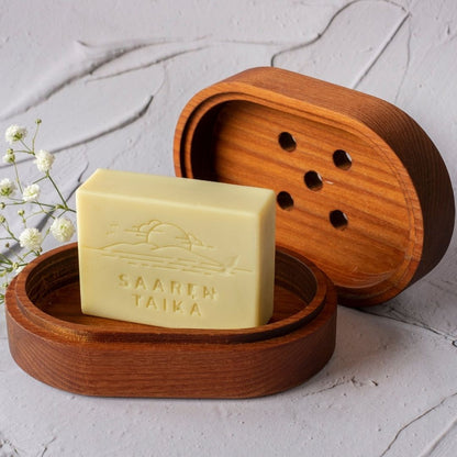 Novaträ  tvålbox som kan omvandlas till två tvålhållare