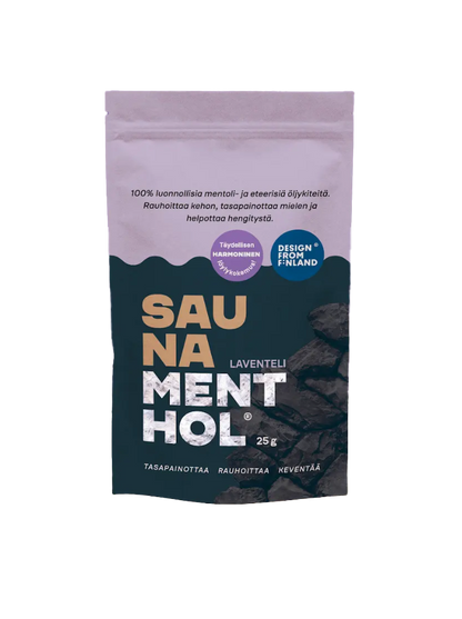 SAUNA MENTHOL - LAVENDEL, 25g, räcker till ca 80 bastubad