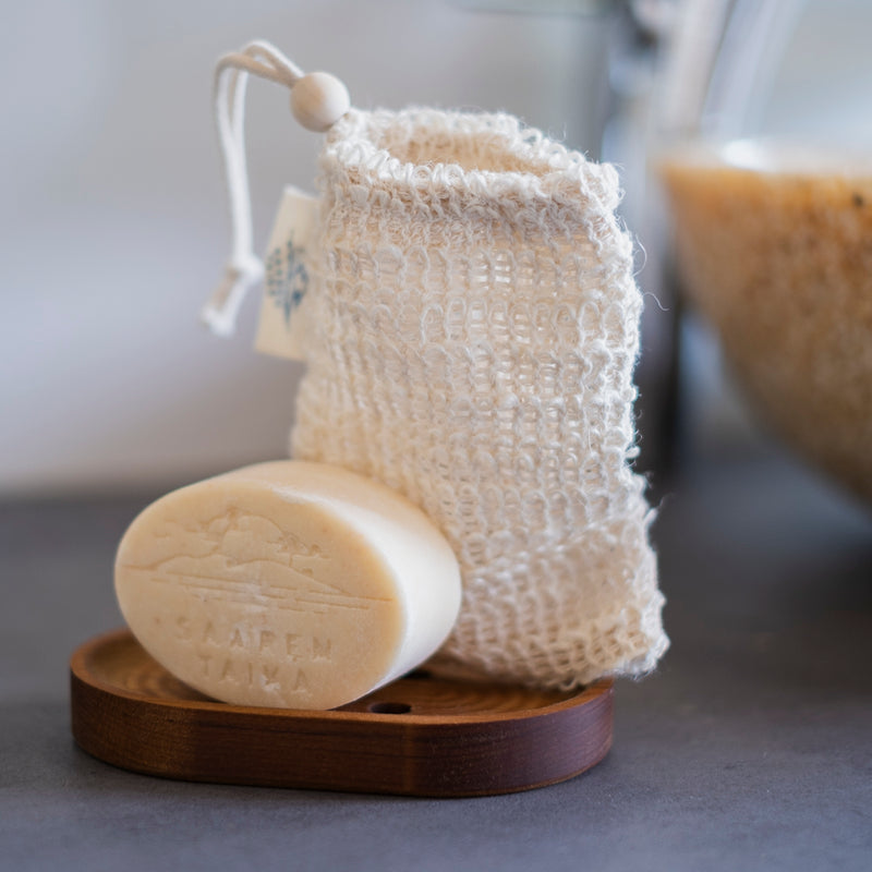 Tvålpåse för skonsam exfoliering och tvätt av huden