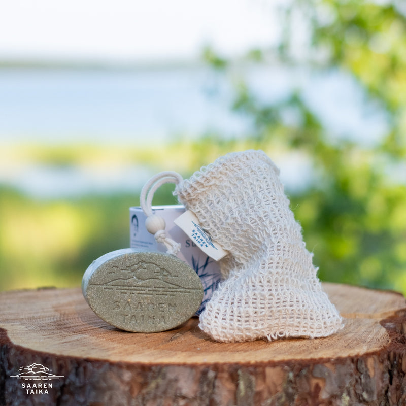 Tvålpåse för skonsam exfoliering och tvätt av huden